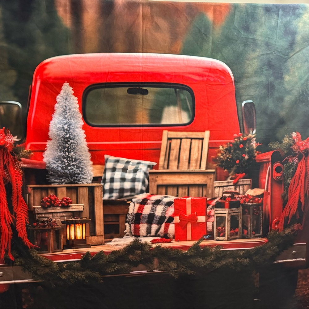 Photography Backdrop Christmas truck (7 x 5)